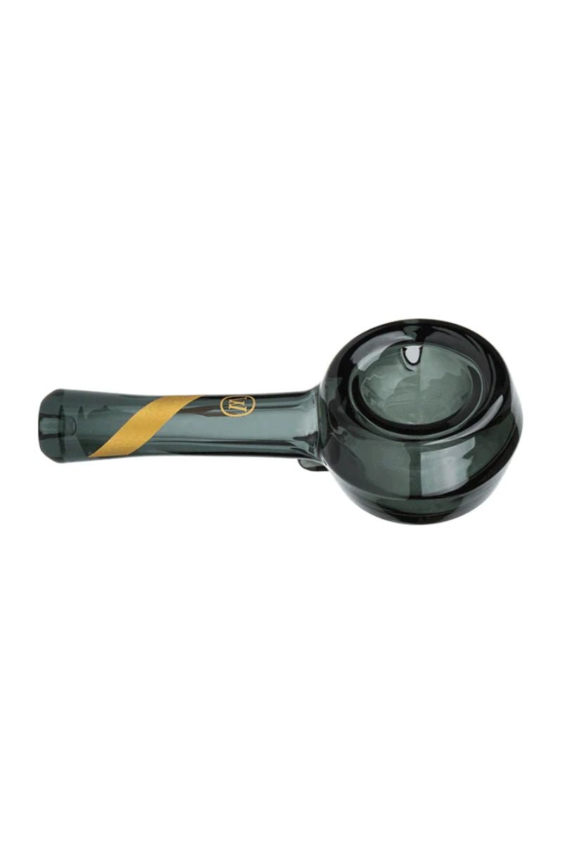 Marley Natural SMOKED GLASS Spoon Pipe with Gold Line Decals - American 420 Online SmokeShop
